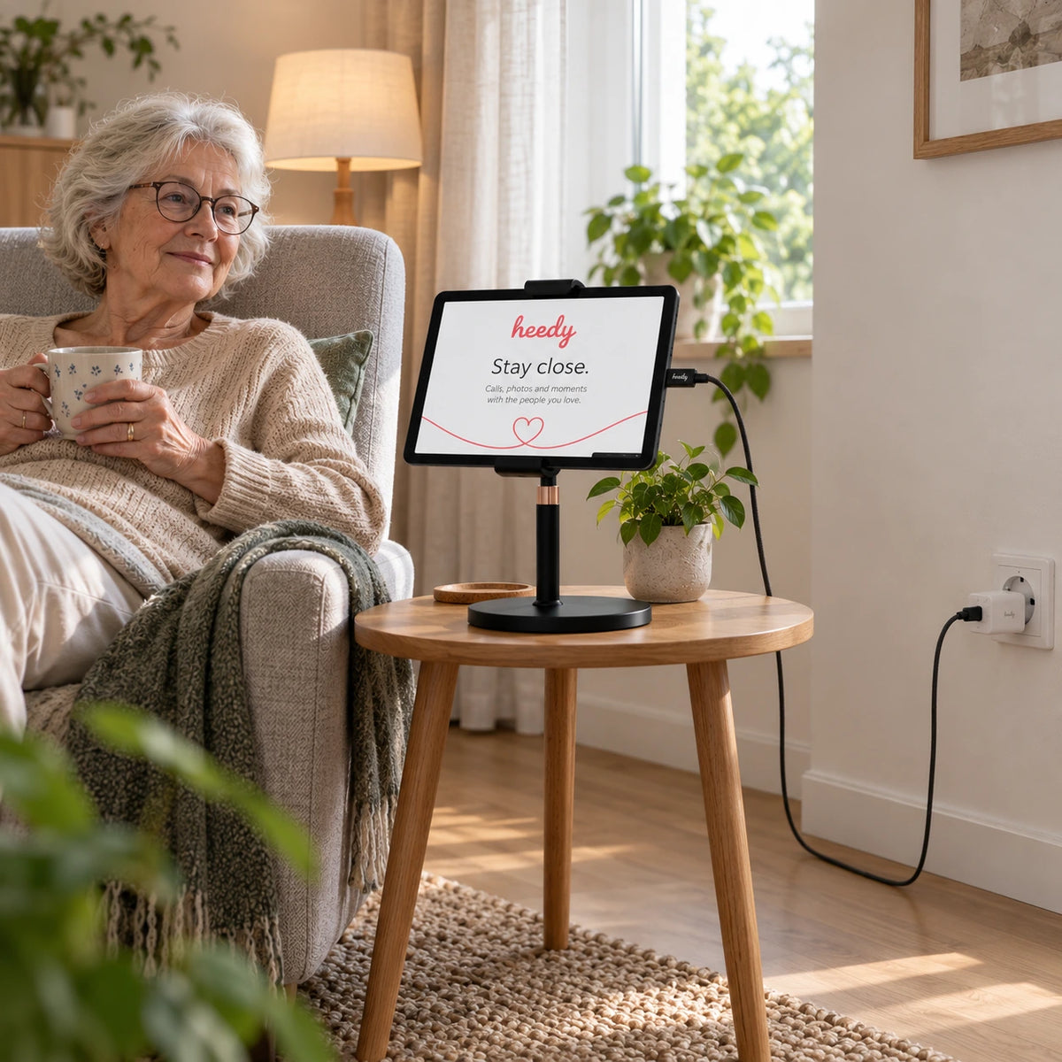 Heedy tablet and accessories in a home setting