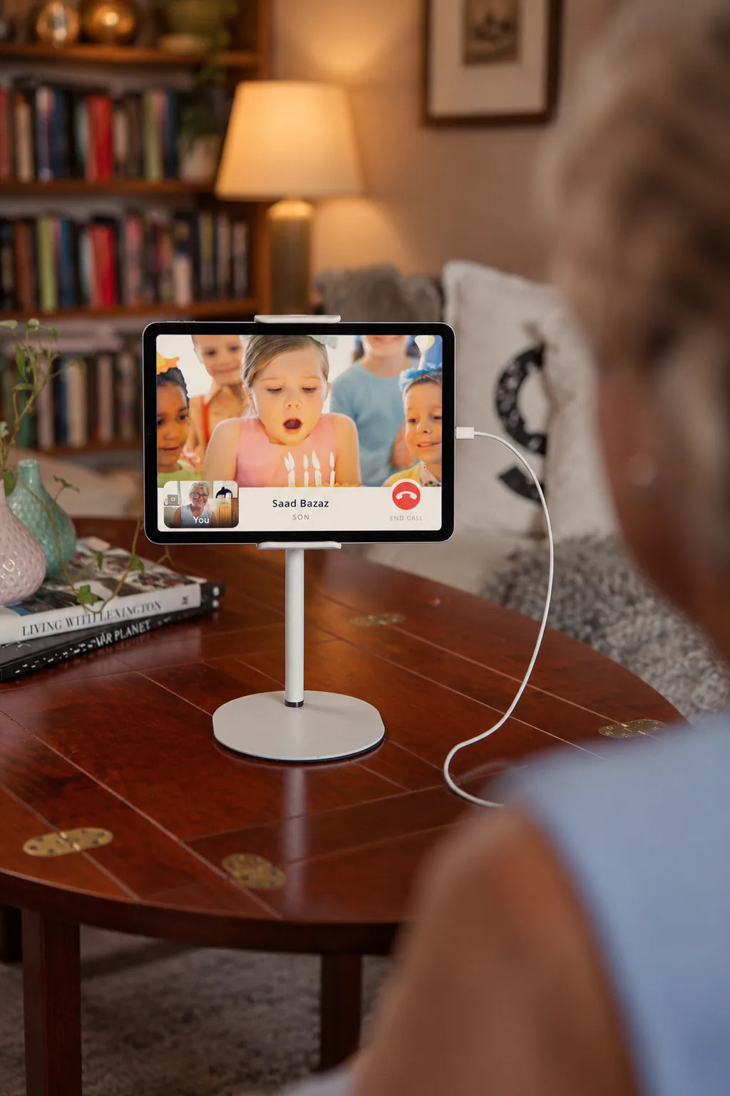 A Heedy tablet during a video call